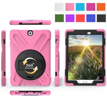 Tablet Case For Samsung Galaxy Tab S2 8 colių SM-T715 T710 Padengti Funda Vaikai Saugus, atsparus smūgiams Sunkiųjų Silikono Kietos Rankos Turėtojas