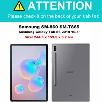 Tablet Case for Samsung Galaxy Tab S6 10.5 2019 SM-T865 SM-T860 Vaikai Saugus, atsparus smūgiams Sunkiųjų Silikono Sunku Vertus Stovėti Turėtojas