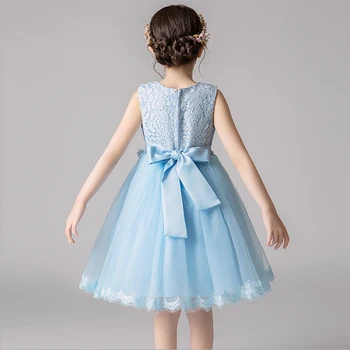 Tai YiiYa Vaikai Šalis Suknelės Duobute O-Kaklo Bakas Gėlių Mergaitės Suknelė Vestuvių Tiulio Kelio Ilgis Komunijos Suknelė 2019 BX2823