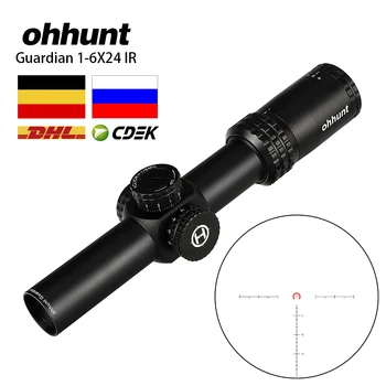 Taktinis ohhunt Globėjas 1-6X24 IR Medžioklės Riflescopes Kompaktiškas Stiklo Išgraviruotas Tinklelis llluminate Bokštelius Lock Reset Optinės Akyse