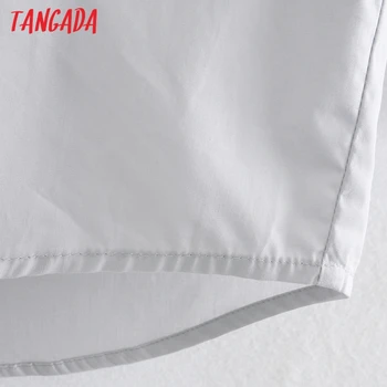 Tangada 2020 moterų pilka boyfriend stiliaus marškinėliai pasukite žemyn apykaklės ilgomis rankovėmis chic moterų atsitiktinis viršūnes blusas CE85