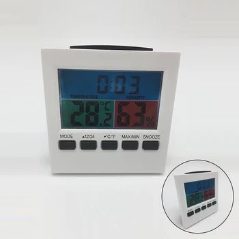 Termometras Monitorius LCD Ekranas Patalpų Drėgmės Stebėti, Elektroninis Skaitmeninis Displėjus, Temperatūros, Žadintuvas Laikrodis / Kalendorius Balso