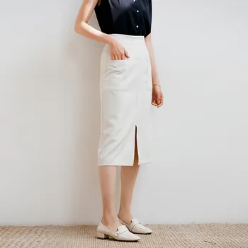 Tiesus sijonas 2020 m. pavasarį naujas moterų prarasti aukšto juosmens padalinta sijonas elegantiškas temperamentas paketo klubo sijonas pavasario Z2167