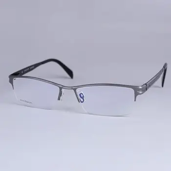 Titano Akinių Rėmeliai Vyrų 2020 Optinis vyriški akinių rėmeliai Trumparegystė Recepto akiniai Pusė Metaliniai akinių rėmeliai
