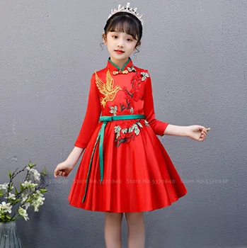 Tradicinės Kinų Tango Kostiumu Mergina Princesė Vaikų Priimančiosios Vakarą Oficialų Suknelė Vaikams Berniukas Hanfu Naujųjų Metų Festivalis Striukės, Kostiumai