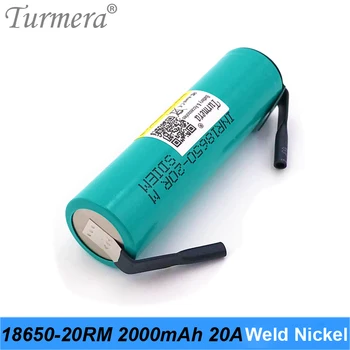 Turmera 18650 2000mAh 20A Baterija INR18650-20RM 3,6 V Litavimo Nikelio Įrankių Atsuktuvu ir Dulkių siurblys Baterijos Naudojimo 3Piece