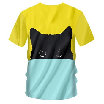 UJWI 2019 m. Vasarą, Geltona mėlyna cute Kačių Vyrų/moterų 3d T-shirt Spausdinti Deadshot Marškinėlius Atsitiktinis Viršūnes Tee Dropship Trumpas Viršuje 7xl