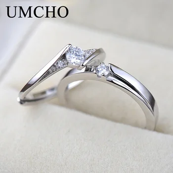 UMCHO Romantiškas Vestuvių Pora Žiedus 925 Sterlingas Sidabro Žiedas Žmona Moterų Mergina Jubiliejų Sužadėtuvių Dovana Fine Jewelry