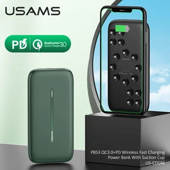 USAMS Galia Banko 10000mAh Nešiojamų Įkrovimo PowerBank 10000 mAh USB PoverBank Išorės Baterijos Įkroviklio Xiaomi Mi 9 8 iPhone
