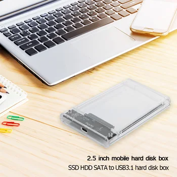 USB 3.1 Tipas-C Mobiliojo Kietojo disko Disko Dėžutė 8 TB Skaidrus 2.5 colių SATA HDD SSD Išorės Talpyklos Atveju Nešiojamas KOMPIUTERIS