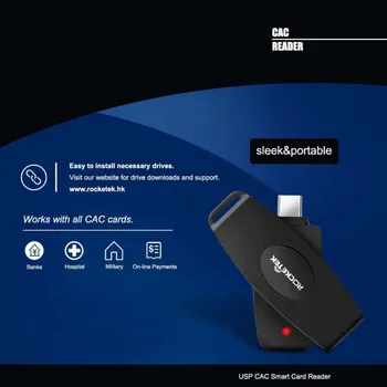 USB-C C Tipo Smart Card Reader ID/Bankas/SIM CAC Adapteris Nešiojamasis Skaitytuvas Kortelių Skaitytuvas