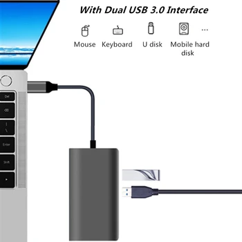 USB C Hub Tipas-C, HDMI VGA, Rj45 1000Mbps Ethernet SD Kortelės Lizdas Reader 
