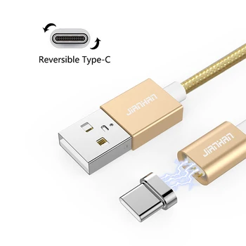USB C Magnetinio 5V 2A C Tipo Baterija Duomenų Vielos Įkroviklio kabelis, LED Šviesos Samsung Galaxy S9 Pro + Xiaomi 5 