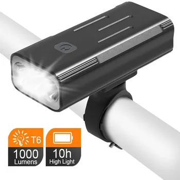 USB Dviračių Šviesos T6 LED MTB Kelių Dviratį priekinis žibintas 1000 Liumenų Super Šviesus Įkrovimo Dviračių Priekinis Žibintas 2400mAh/5200mAh