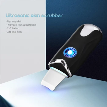 USB Ultragarsinis Odos Skruberis Mėlyna Šviesa Fotonų Atjauninimas, Veido Valymo Mašina EMS Veido Kėlimo Porų Švaresnis Massager
