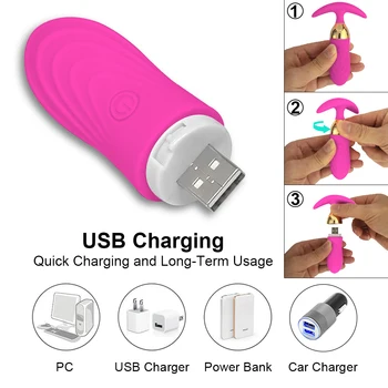 USB Įkrovimas 10 Stimuliacijos Belaidžio Analinis Butt Plug Gėjų Sekso Žaislai Suaugusiems Moters Makšties Klitorio Vibratorius ir Nuotolinio Valdymo Analinis