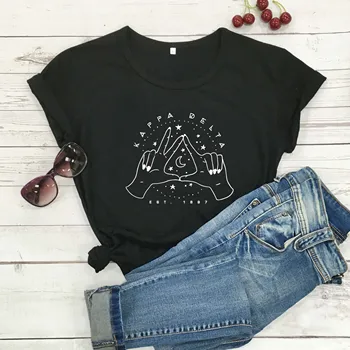 Unisex Delta Vertus, mėnulis grafinis moterų mados grynos medvilnės atsitiktinis jaunų hipster marškinėliai mielas kawaii hipster tees derliaus goth viršūnės