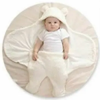 Unisex Kūdikių Gobtuvu Baby Wrap Vilnos Suvystyti Naujagimiai, Antklodes Kūdikių miegmaišis Mielas Lokys Swaddling Antklodė 0-12 Mėnesių UK