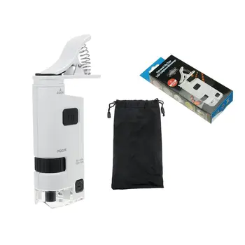 Universalus 120-190X Mobiliojo Telefono Mikroskopu Juvelyrikos Identifikacija Reguliuojamas Objektyvas Zoom mobiliųjų Telefonų Įrašą su LED Šviesa
