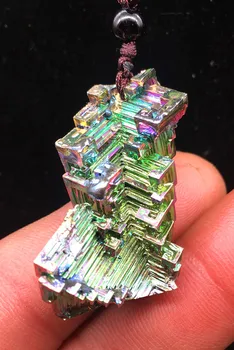 Upscale!!!!!Natūralus kvarco kristalas vokietijos bismuto dirbtinis kultūros pakabukas.