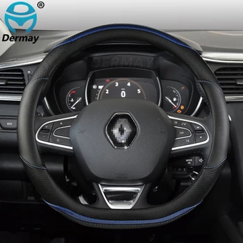 Už Renault Clio 5 V Automobilio Vairo Padengti neslidžia Kvėpuojantis Mikropluošto Oda + Anglies Pluošto Mados Auto Priedai