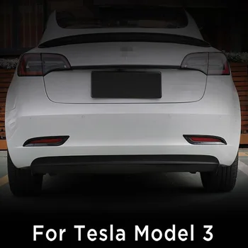 Už Tesla Model 3 2018 2019 Anglies Pluošto Galinis rūko žibintų Apdaila padengti Šildomi Pakeitimo, pertvarkymo Priedai ABS Chromo Stilius