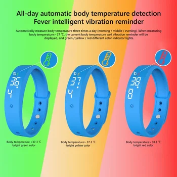 V9 Kūno Temperatūra Stebėti Termometrą, Vibracijos Signalas Apyrankė Smart Apyrankė