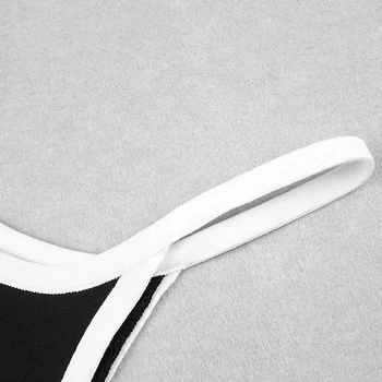 VC Visi Nemokamas Pristatymas 2020 Naujų Madingų Spalvų Bloko Balta Dryžuotas Sujungimas Sexy V Kaklo Įžymybė Šalies Klubas Tvarstis Jumpsuit