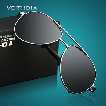 VEITHDIA Vyrų Sunlgasses Derliaus Aliuminio Poliarizuota UV400 Lens Brand Classic Saulės akiniai Danga Objektyvas Vairavimo Atspalvių Vyrų 1306