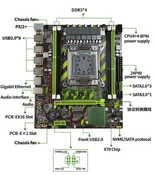 VIRIVI X79-S300 plokštė LGA2011 žaidimas, e-sporto valdybos CPU ECC REG Atminties Nustatyti, M-ATX combo M. 2 SSD