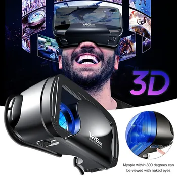 VRG Pro 3D Akinius VR Virtualios Realybės Šalmas, Išmanųjį telefoną Akinius VR Prietaisai Žaidimai (5-7 Mobiliojo Telefono oculus quest