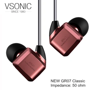 VSONIC HIFI Dinamiškos In-ear ausinės Ausinių NAUJAS GR07 Klasikinis Profesionalus garso Izoliaciją Sporto IME