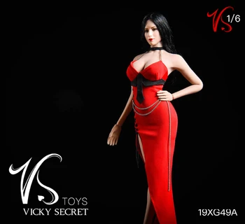 VSTOYS 1/6 19XG49female lėlės raudoną vakarinę suknelę padalinta suknelė mergina Slim drabužių priedai sandėlyje