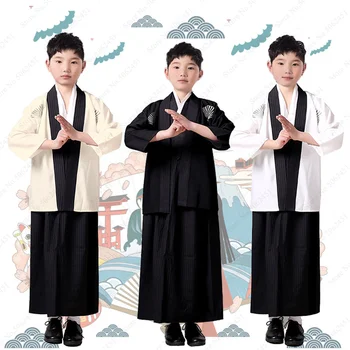 Vaikai Berniukas Tradicinis Japonų Samurajus Kimono Rūbeliai Cosplay Kostiumas Vaikams Kariai Drabužių Nustatyti Yukata Aodai Suknelė Japonija Drabužiai