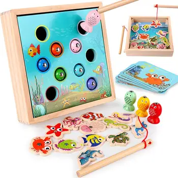Vaikiški Mediniai Žaislai, Magnetinio Žaidimai Žvejybos Žaidimai Vaikams 3d Žuvies Kūdikiui Lauko Ankstyvojo Ugdymo Įspūdį Sugauti Klaidą Kūdikių Žaislai, Dovanos