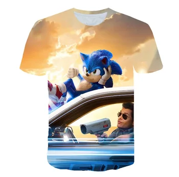 Vaikų Drabužiai, Sonic marškinėliai 4 5 6 7 8 9 10 11 12 13 14 Metų Sonic the Hedgehog, t-marškinėliai Kūdikių Berniukų Drabužius Mergina Viršūnes Tee