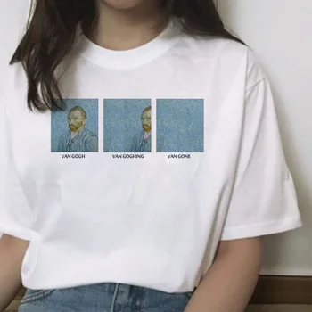 Van gogh marškinėliai moterims, moteriška t-shirt viršuje juokinga marškinėlius tee marškinėliai harajuku ulzzang korėjos t-shirt estetinės meno femme drabužiai