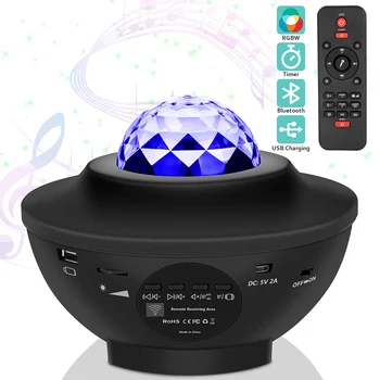 Vandens Banga LED Projektorius, Šviesos Blueteeth USB Balso Kontrolės Muzikos Grotuvas LED Nakties Šviesos Romantiška Projekcija Lempos Gimtadienio Dovana