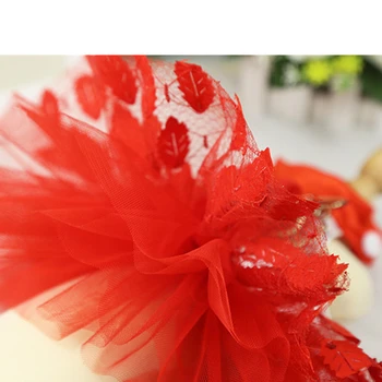 Vasaros Raudona Šuo Suknelės Čihuahua Suknelė Mažai Šuo Pet Sijonas Princesė Vestuvių Suknelė yra su Lapais ir Šunų Drabužius Suknelė
