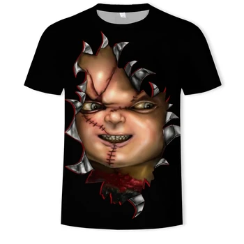 Vasaros mados vyriški T-shirt 3D Helovinas spausdinimo atsitiktinis marškinėliai vyriški siaubo drabužių Azijos dydis S-6XL vyriški T-shirtXXS-6XL