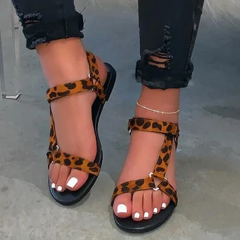 Vasaros sandalai moterims Dizaino Leopard 