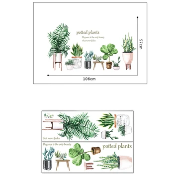 Vazoninių Lapų Kaktusas Augalų Siena Lipdukas Baseboard Tapetai, Virtuvė, Gyvenamasis Kambarys Dekoro Namų Spintoje, Freskos Nuimamas Lipdukai
