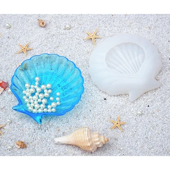 Veidrodis Didelis Seashell Silikono Formos Big Šukutės Shell Pelėsių Jūrų Gyvybės Embellishment Priėmimo Derva 
