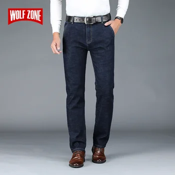 Verslo Classic Ruožas Vyrų Džinsai Mados Prarasti Tiesiai Jeans Mens Kelnės Prekės Rudens Žiemos Naujos Laisvalaikio Kelnės