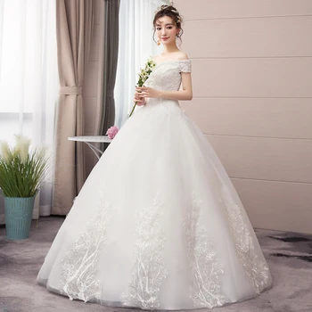 Vestuvinė suknelė 2019 nauja nuotaka susituokė Qi vamzdžio viršaus žodis peties paprasta