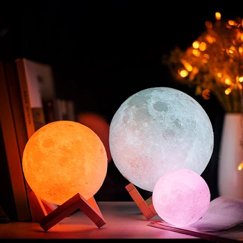 Vestuvių Led Apšvietimas 3D Mėnulis Naktį Žibintai 16Color su Nuotolinio Vaikų Stalo dega Miegamojo Puošimas LED Festivalis Dovanos Lentelė Lampe
