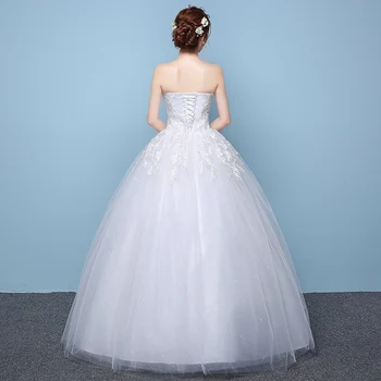 Vestuvių Suknelės Baltos, Tai Yiiya AR730 Siuvinėjimo Plius Dydis Vestuvių Chalatai Moterims, Elegantiškas Stebėjimo Nėrinių Ilga Vestuvinė Suknelė