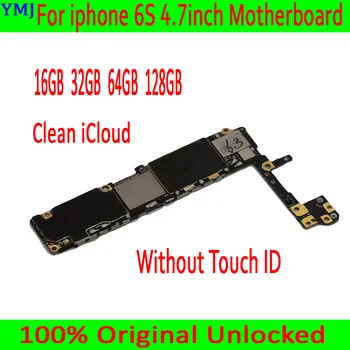 Visiškai atrakinta iphone 6S 6 S pagrindinė Plokštė Su/Be Touch ID,Originalus iphone 6S Mainboard su Pilna Žetonų,16GB 64G 128G