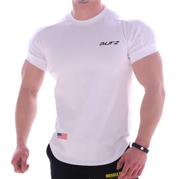 Vyrai Medvilnės trumpomis rankovėmis marškinėliai Fitneso Slim didelio dydžio Sportiniai marškinėliai Vyras Prekės Salėse Tees Viršūnes drabužių Vasarą Veikia T-shirt