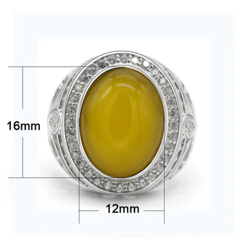 Vyrų Žiedas su natūraliu Agatas 925 Sterlingas Sidabro Elegantiškas Geltonas Akmuo ažūrinės figūrinių Dizaino Žiedai vyrams, Moterims, turkijos Papuošalų Dovana